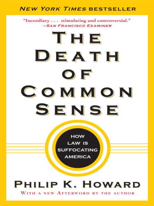 Title details for The Death of Common Sense by Philip K. Howard - Available